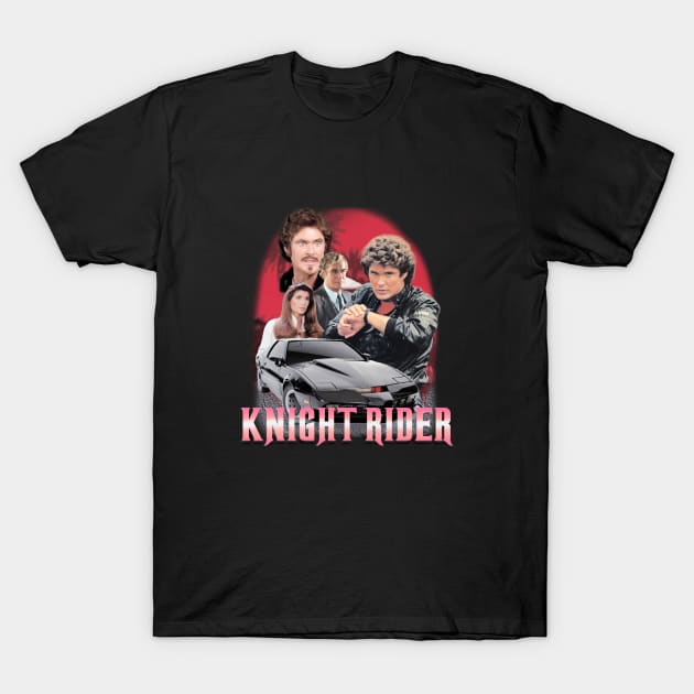 KITT and Michael Knight T-Shirt by namanyastudios